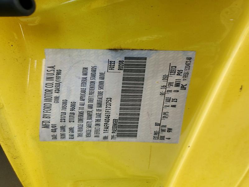 52320286 :رقم المزاد ، 1FAFP40461F173753 vin ، 2001 Ford Mustang مزاد بيع