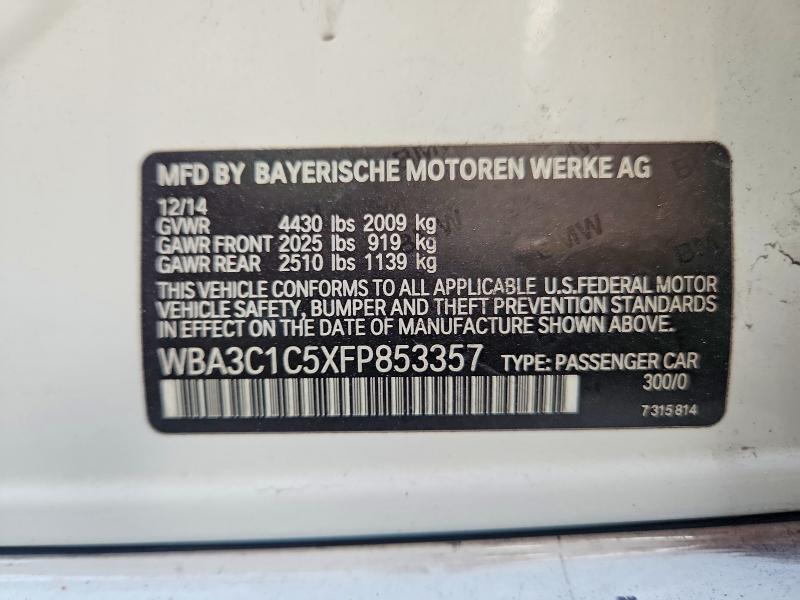 Продажа на аукционе авто 2015 Bmw 328, vin: WBA3C1C5XFP853357, номер лота: 52538156