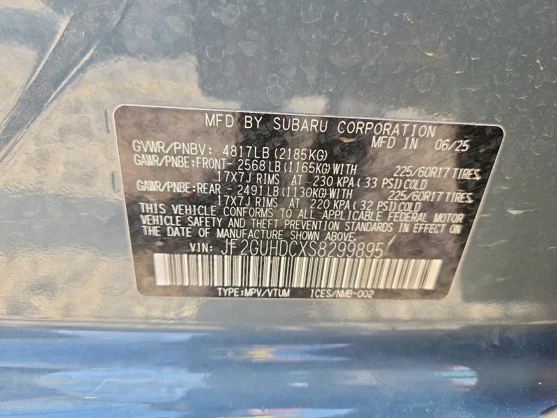 Aukcja sprzedaży 2025 Subaru Crosstrek, vin: JF2GUHDCXS8299895, numer aukcji: 53371996