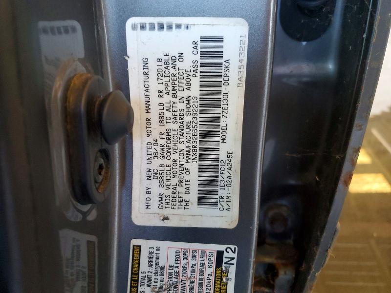 53828586 :رقم المزاد ، 1NXBR32E65Z392213 vin ، 2005 Toyota Corolla مزاد بيع