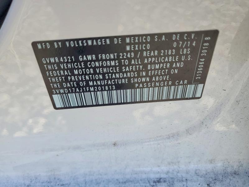 Продаж на аукціоні авто 2015 Volkswagen Jetta, vin: 3VWD17AJ1FM201813, номер лоту: 55002126