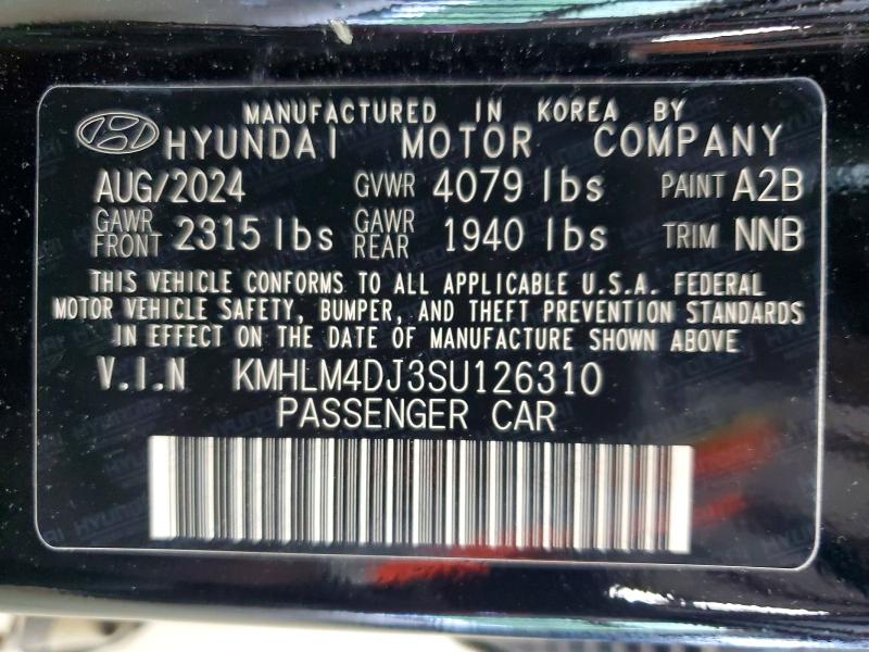 Aukcja sprzedaży 2025 Hyundai Elantra Hybrid, vin: KMHLM4DJ3SU126310, numer aukcji: 54848406