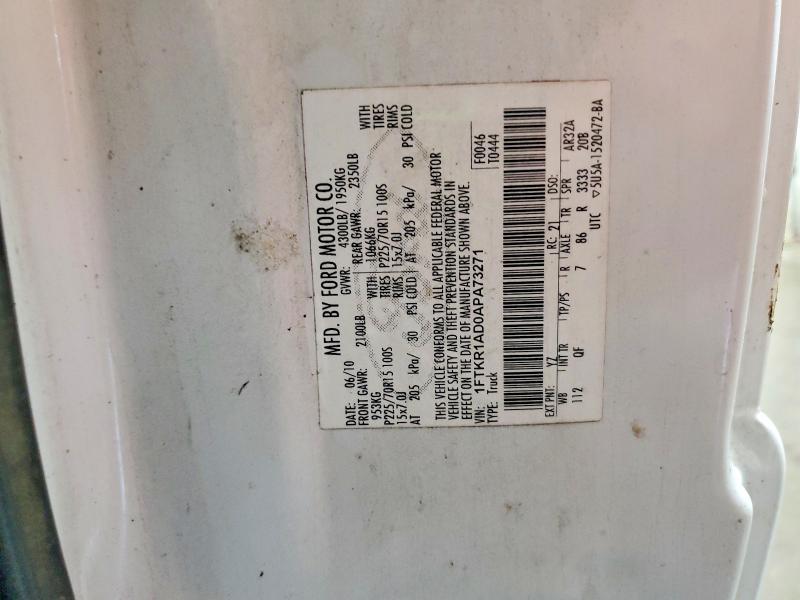 2010 Ford Ranger მანქანა იყიდება აუქციონზე, vin: 1FTKR1AD0APA73271, აუქციონის ნომერი: 54322336