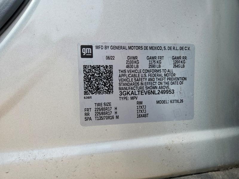 Продажа на аукционе авто 2022 Gmc Terrain, vin: 3GKALTEV6NL249953, номер лота: 53743116