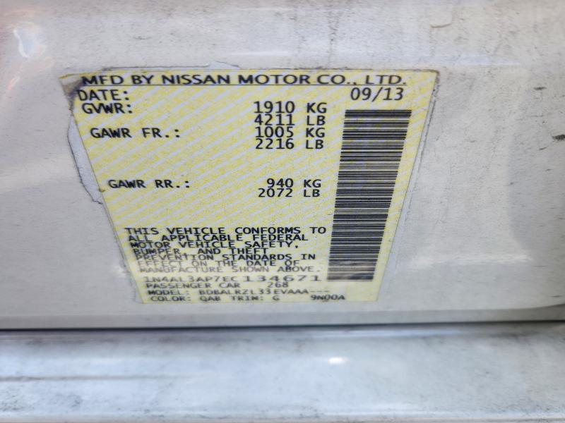 Продажа на аукционе авто 2014 Nissan Altima, vin: 1N4AL3AP7EC134671, номер лота: 54908026