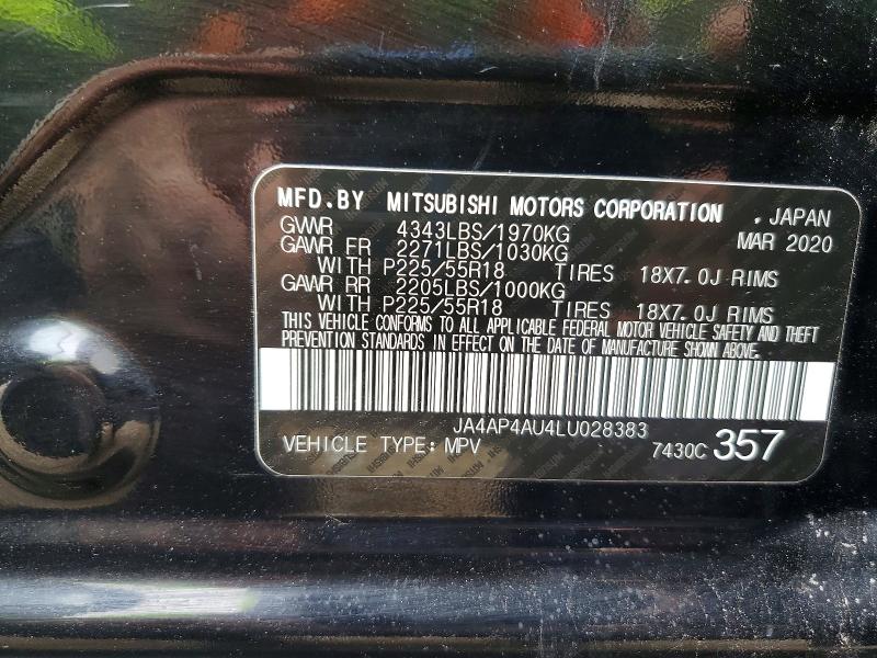 Aukcja sprzedaży 2020 Mitsubishi Outlander Sport, vin: JA4AP4AU4LU028383, numer aukcji: 53916096