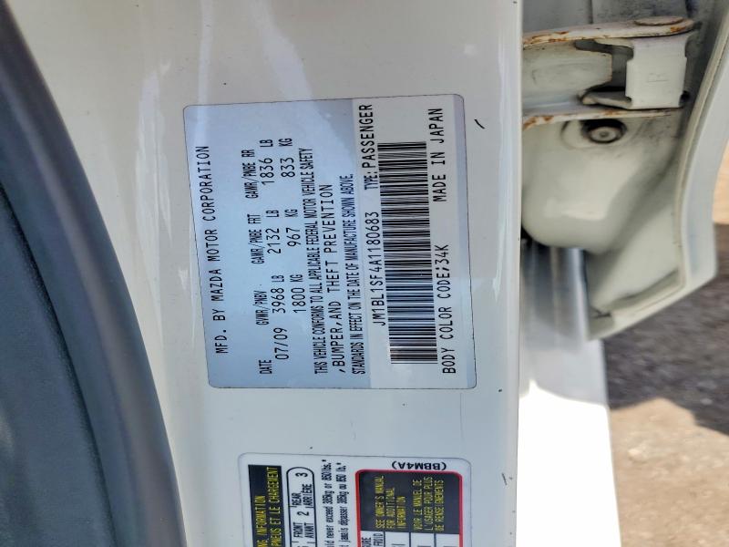Aukcja sprzedaży 2010 Mazda 3, vin: JM1BL1SF4A1180683, numer aukcji: 54054376
