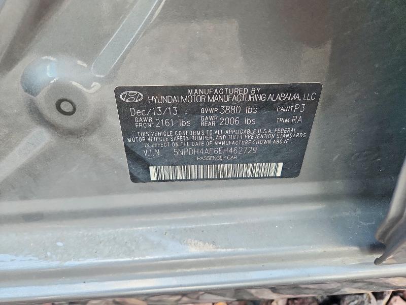 Продажа на аукционе авто 2014 Hyundai Elantra, vin: 5NPDH4AE6EH462729, номер лота: 54960466