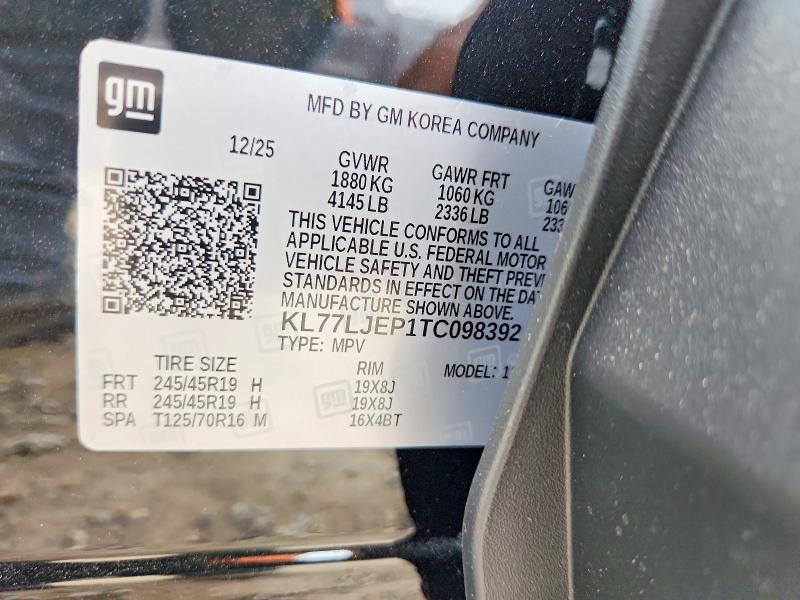 Продажа на аукционе авто 2026 Chevrolet Trax, vin: KL77LJEP1TC098392, номер лота: 53958086
