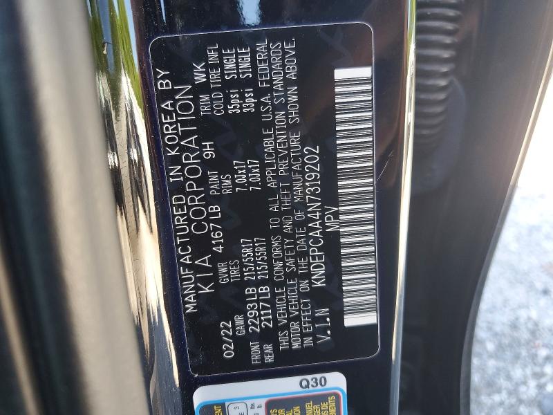 Aukcja sprzedaży 2022 Kia Seltos, vin: KNDEPCAA4N7319202, numer aukcji: 52896936
