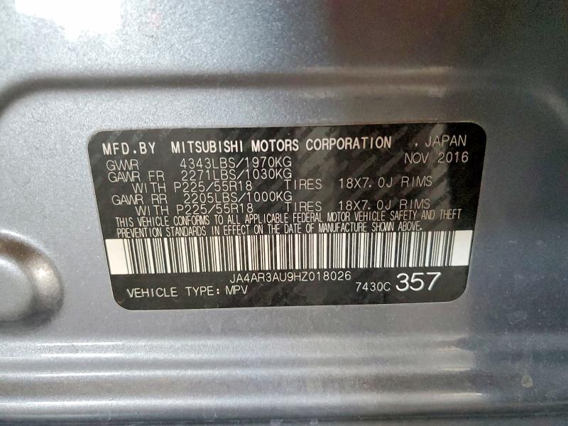 Aukcja sprzedaży 2017 Mitsubishi Outlander Sport, vin: JA4AR3AU9HZ018026, numer aukcji: 52916276