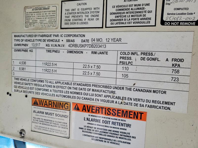 Продаж на аукціоні авто 2013 Ic Corporation Ce Series School, vin: 4DRBUSKP7DB203413, номер лоту: 48587796