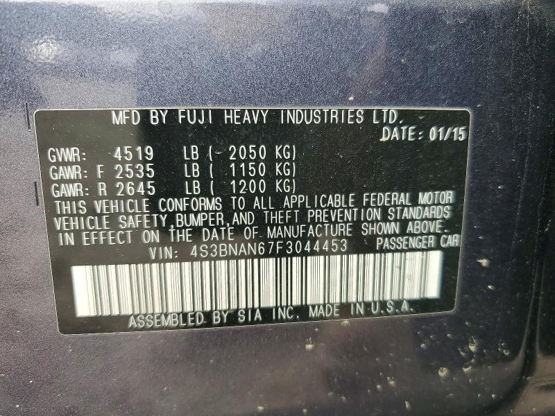 Aukcja sprzedaży 2015 Subaru Legacy, vin: 4S3BNAN67F3044453, numer aukcji: 55026416