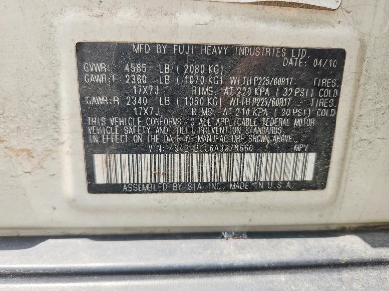 Продаж на аукціоні авто 2010 Subaru Outback, vin: 4S4BRBCC6A3378660, номер лоту: 53030686