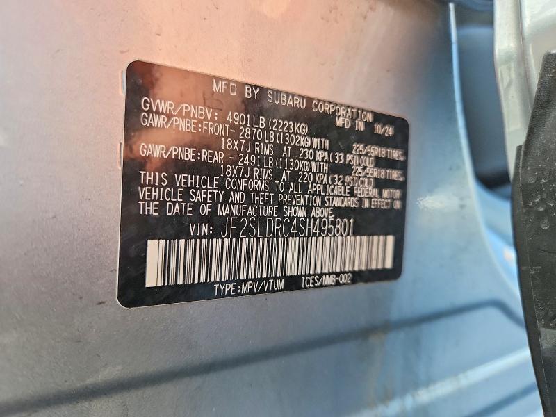 Продаж на аукціоні авто 2025 Subaru Forester, vin: JF2SLDRC4SH495801, номер лоту: 55060186