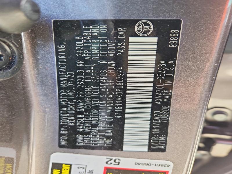 Продаж на аукціоні авто 2023 Toyota Camry, vin: 4T1G11AK0PU807974, номер лоту: 54971246