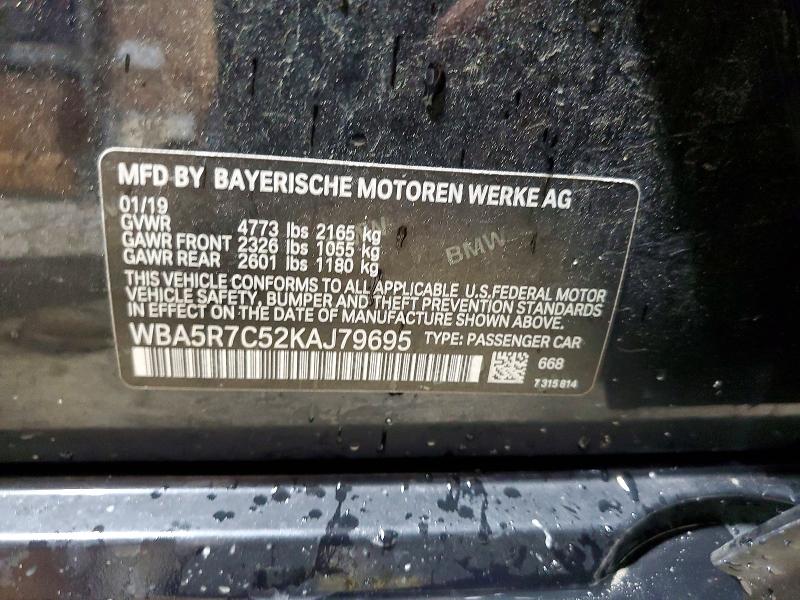 55245646 :رقم المزاد ، WBA5R7C52KAJ79695 vin ، 2019 Bmw 330xi مزاد بيع