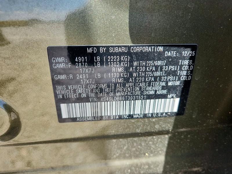 2026 Subaru Forester მანქანა იყიდება აუქციონზე, vin: 4S4SLDB66T3031521, აუქციონის ნომერი: 53829866