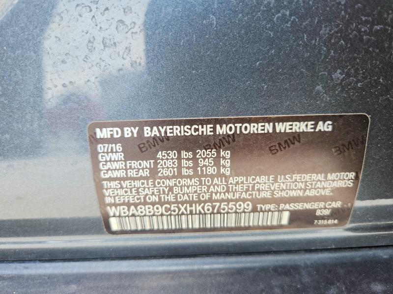 Aukcja sprzedaży 2017 Bmw 330, vin: WBA8B9C5XHK675599, numer aukcji: 53886186