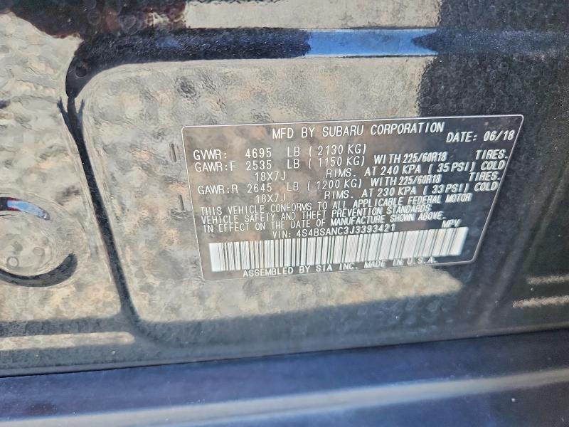 Aukcja sprzedaży 2018 Subaru Outback, vin: 4S4BSANC3J3393421, numer aukcji: 53545586