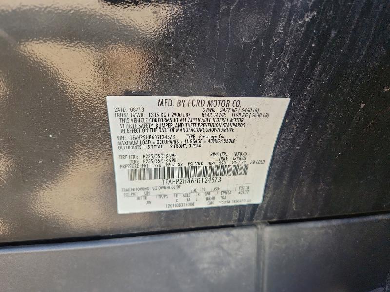 2014 Ford Taurus მანქანა იყიდება აუქციონზე, vin: 1FAHP2H86EG124573, აუქციონის ნომერი: 54352956