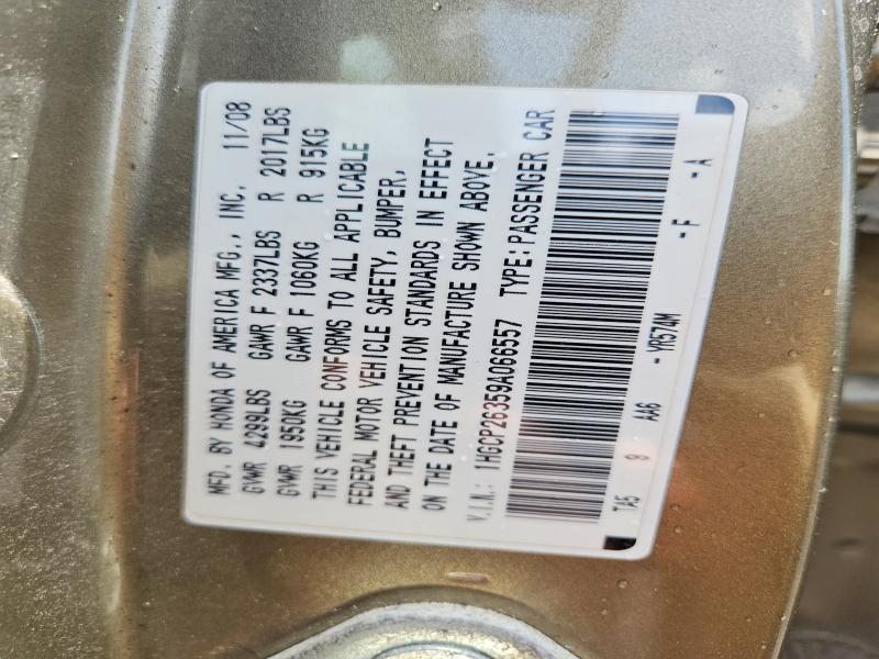 2009 Honda Accord მანქანა იყიდება აუქციონზე, vin: 1HGCP26359A066557, აუქციონის ნომერი: 52921206