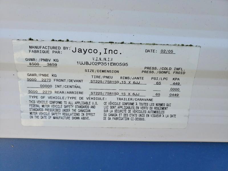 Продажа на аукционе авто 2005 Jayco Jay Flight Series, vin: 1UJBJ02P351EW0595, номер лота: 53317356