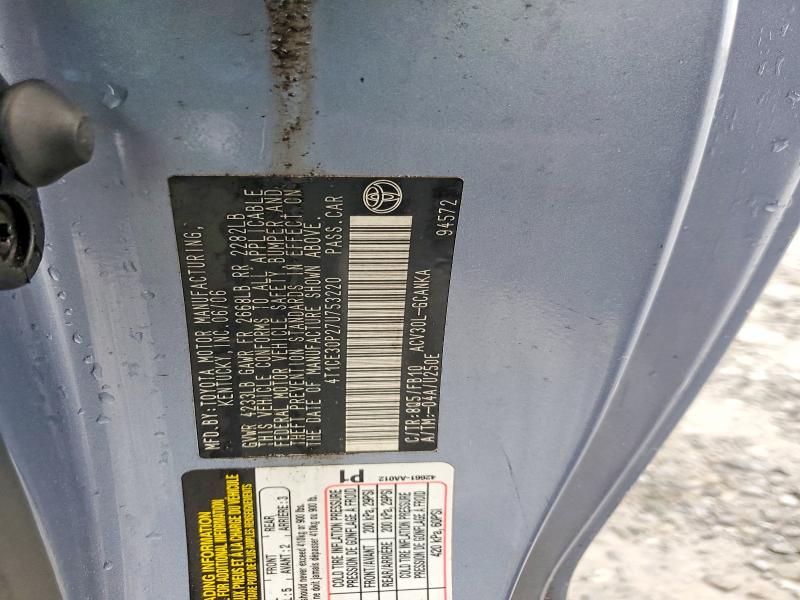 52195656 :رقم المزاد ، 4T1CE30P27U753220 vin ، 2007 Toyota Camry Solara مزاد بيع