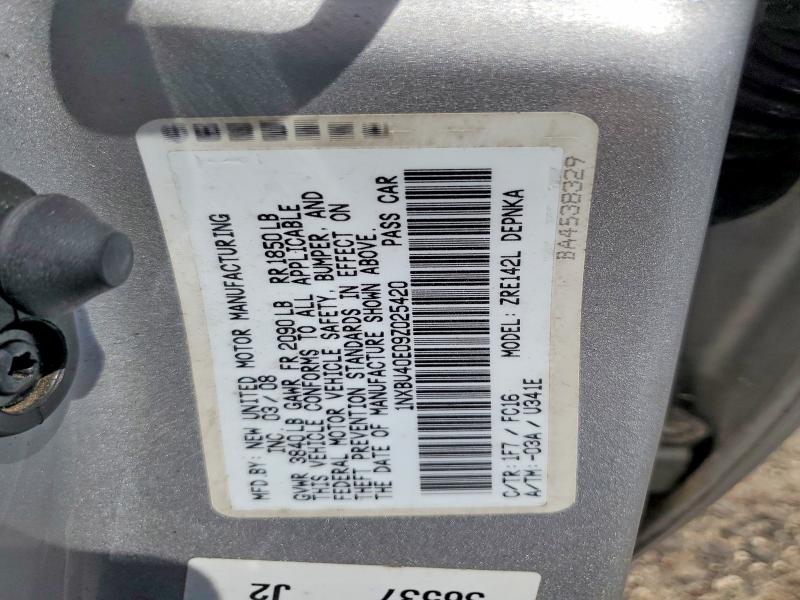 Продаж на аукціоні авто 2009 Toyota Corolla, vin: 1NXBU40E09Z025420, номер лоту: 54157626