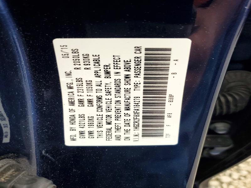 2015 Honda Accord მანქანა იყიდება აუქციონზე, vin: 1HGCR2F8XFA184279, აუქციონის ნომერი: 52039866