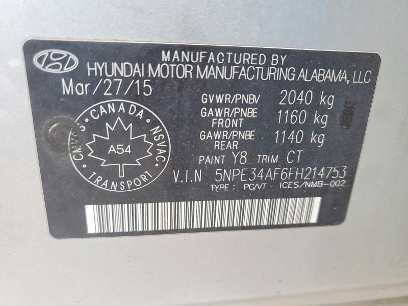 Продажа на аукционе авто 2015 Hyundai Sonata, vin: 5NPE34AF6FH214753, номер лота: 53066846
