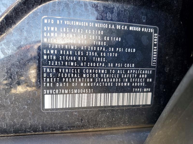 Продажа на аукционе авто 2025 Volkswagen Tiguan, vin: 3VVCR7RM1SM004531, номер лота: 53423596