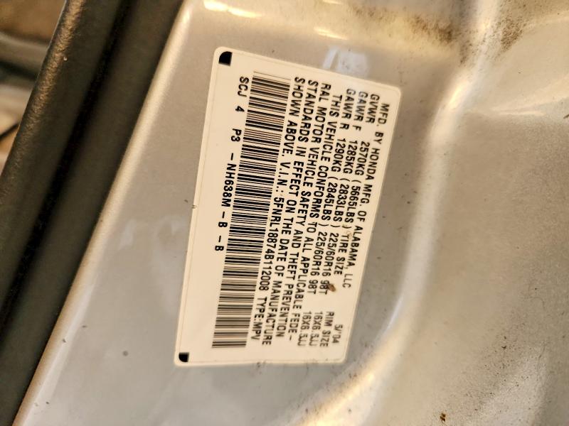2004 Honda Odyssey მანქანა იყიდება აუქციონზე, vin: 5FNRL18874B112008, აუქციონის ნომერი: 53046676