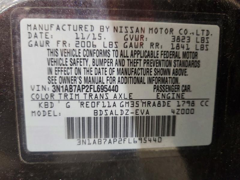 Aukcja sprzedaży 2015 Nissan Sentra, vin: 3N1AB7AP2FL695440, numer aukcji: 52884336