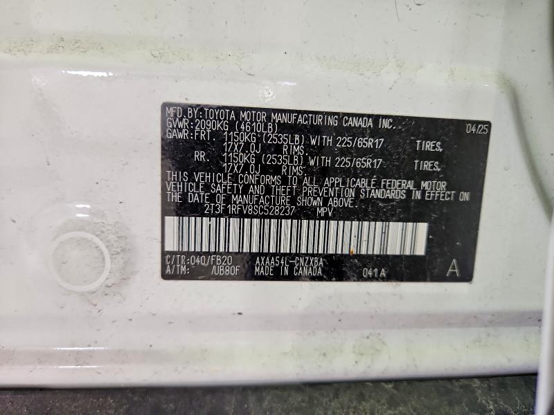 2025 Toyota Rav4 მანქანა იყიდება აუქციონზე, vin: 2T3F1RFV8SC528237, აუქციონის ნომერი: 54631076