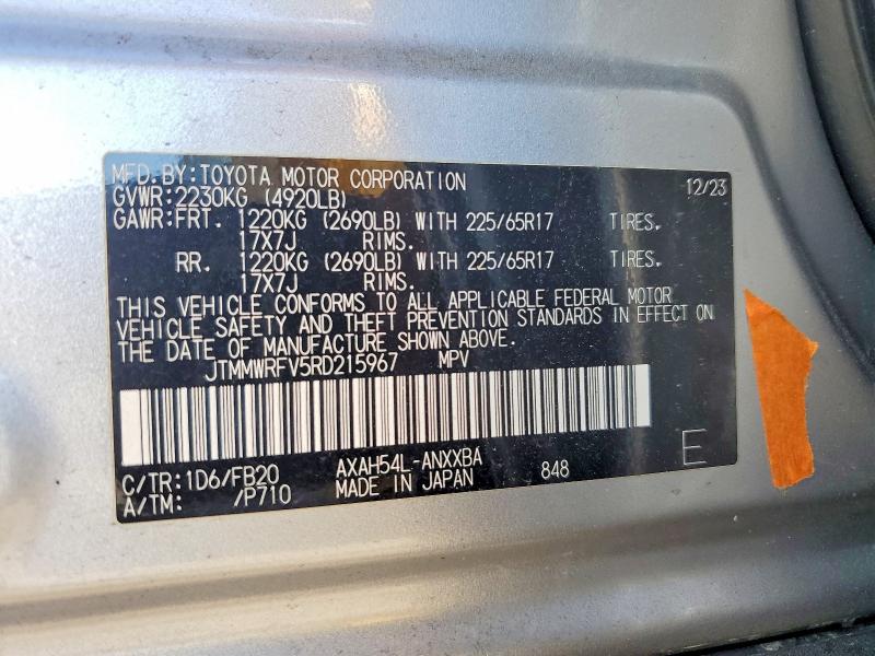 Aukcja sprzedaży 2024 Toyota Rav4, vin: JTMMWRFV5RD215967, numer aukcji: 53218806