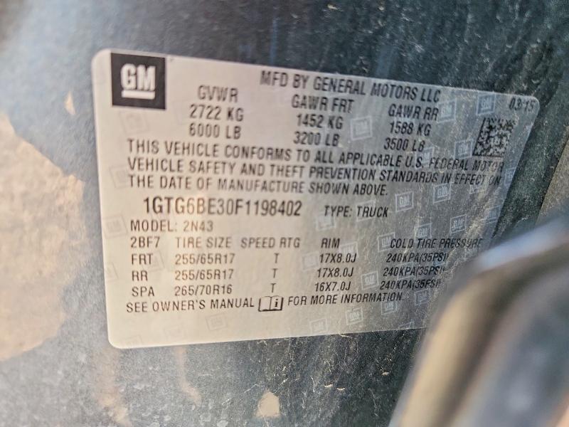 Aukcja sprzedaży 2015 Gmc Canyon, vin: 1GTG6BE30F1198402, numer aukcji: 53229196