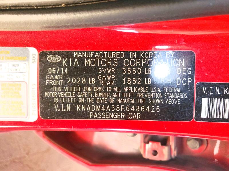 Aukcja sprzedaży 2015 Kia Rio, vin: KNADM4A38F6436426, numer aukcji: 55114076