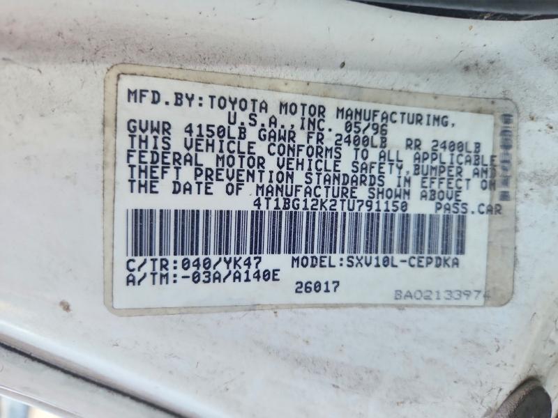 Продаж на аукціоні авто 1996 Toyota Camry, vin: 4T1BG12K2TU791150, номер лоту: 48018276