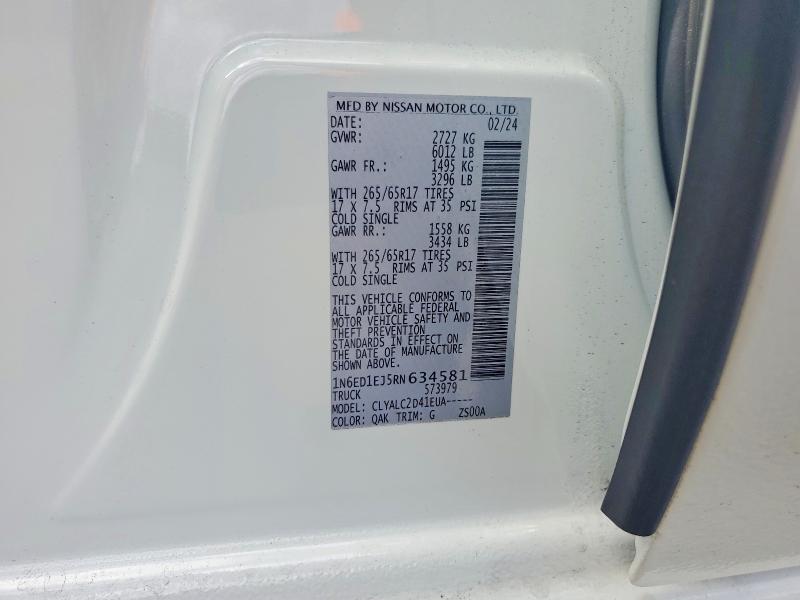 Продаж на аукціоні авто 2024 Nissan Frontier, vin: 1N6ED1EJ5RN634581, номер лоту: 54179576