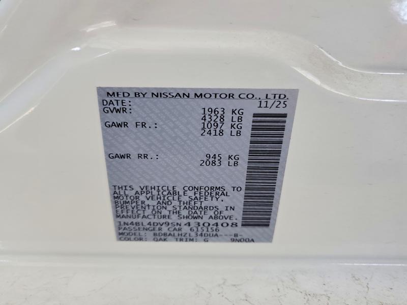 Продаж на аукціоні авто 2025 Nissan Altima, vin: 1N4BL4DV9SN430408, номер лоту: 52709976