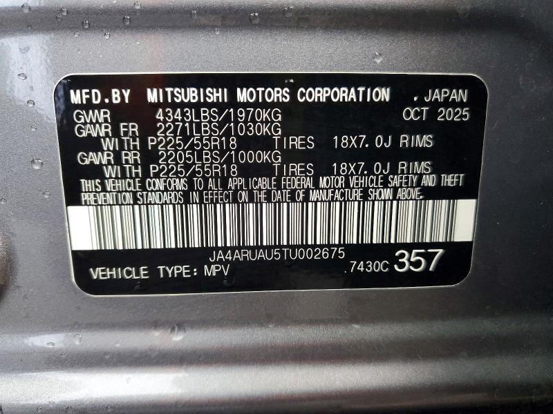 Aukcja sprzedaży 2026 Mitsubishi Outlander Sport, vin: JA4ARUAU5TU002675, numer aukcji: 52562896