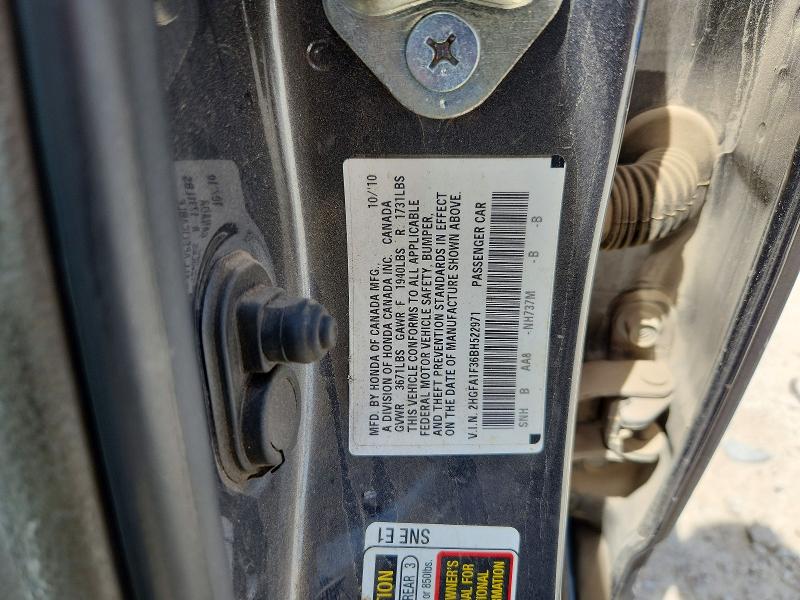 Aukcja sprzedaży 2011 Honda Civic, vin: 2HGFA1F36BH522971, numer aukcji: 53960356