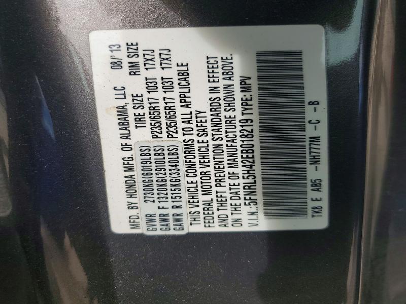 2014 Honda Odyssey მანქანა იყიდება აუქციონზე, vin: 5FNRL5H42EB018219, აუქციონის ნომერი: 55585286