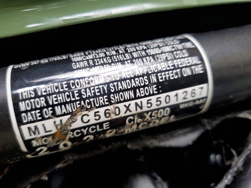 53336976 :رقم المزاد ، MLHPC560XN5501267 vin ، 2022 Honda Cmx500 مزاد بيع