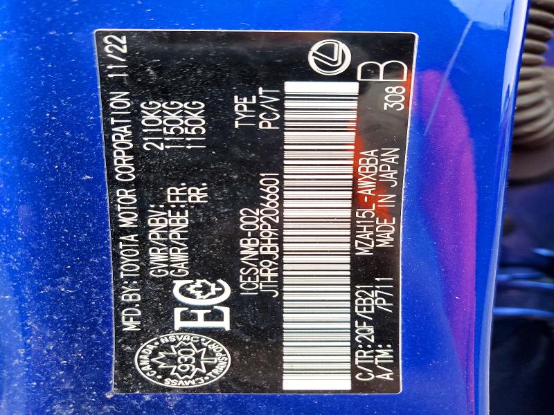 53598076 :رقم المزاد ، JTHR9JBH9P2066601 vin ، 2023 Lexus Ux 250h مزاد بيع