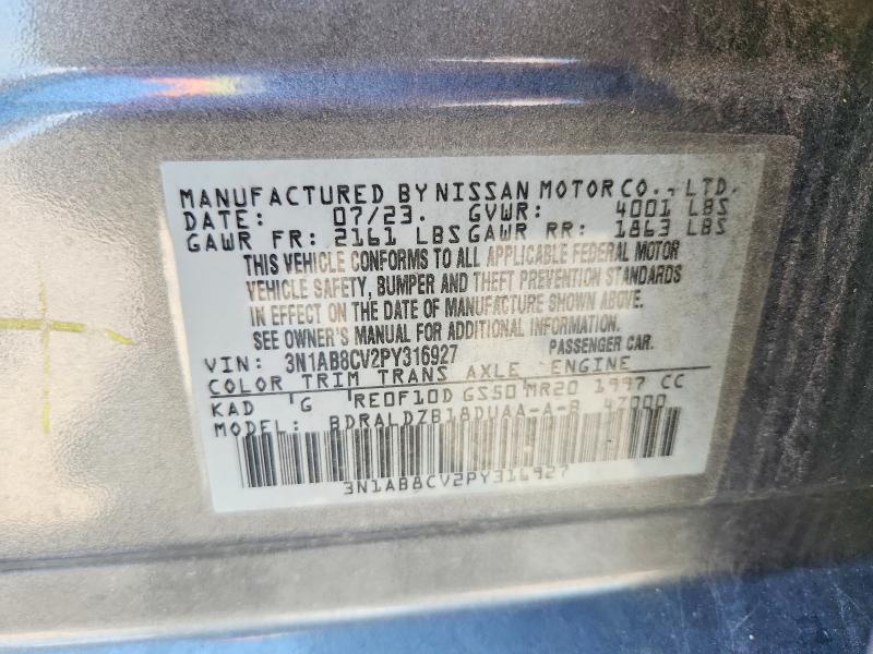 Aukcja sprzedaży 2023 Nissan Sentra, vin: 3N1AB8CV2PY316927, numer aukcji: 53472706