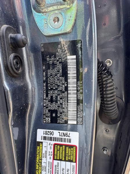 2010 Toyota Sequoia მანქანა იყიდება აუქციონზე, vin: 5TDDY5G18AS033686, აუქციონის ნომერი: 54534126
