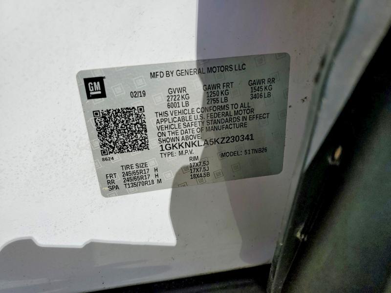 Aukcja sprzedaży 2019 Gmc Acadia, vin: 1GKKNKLA5KZ230341, numer aukcji: 53049246