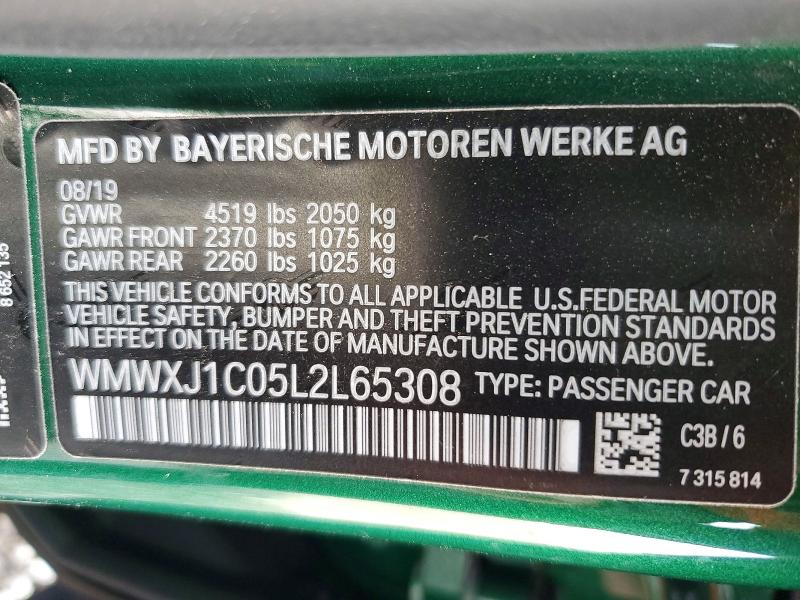 Aukcja sprzedaży 2020 Mini Cooper, vin: WMWXJ1C05L2L65308, numer aukcji: 54520416